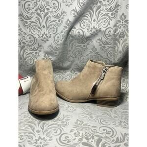 Sonoma Taupe Suede Ankle Boots Girls 13 Memory Foam